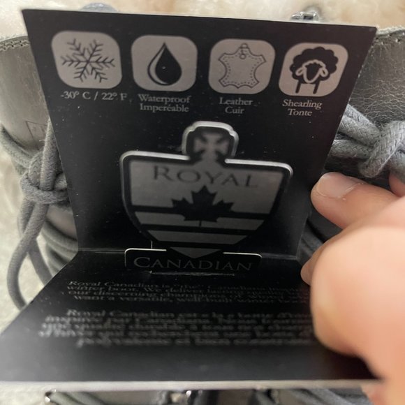 Royal Canadian Cambridge Leather Boots/Waterproof /Fur/-22F/Gray Size:7 - Picture 12 of 12